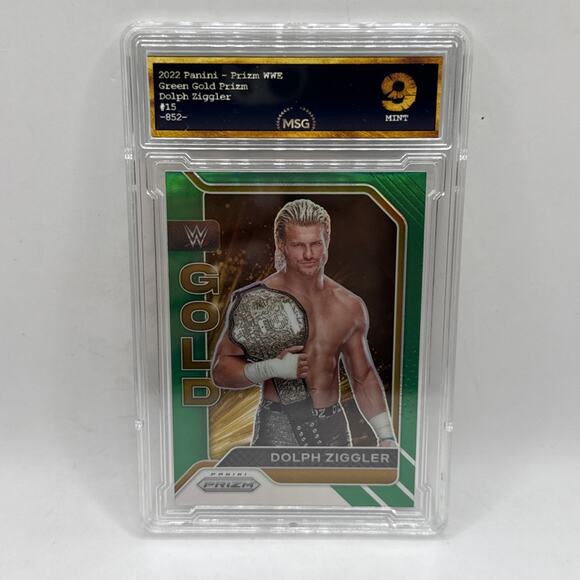 2022 Panini Prizm WWE Dolph Ziggler WWE Gold Green Prizms #15 Graded 9 Mint - Picture 1 of 2